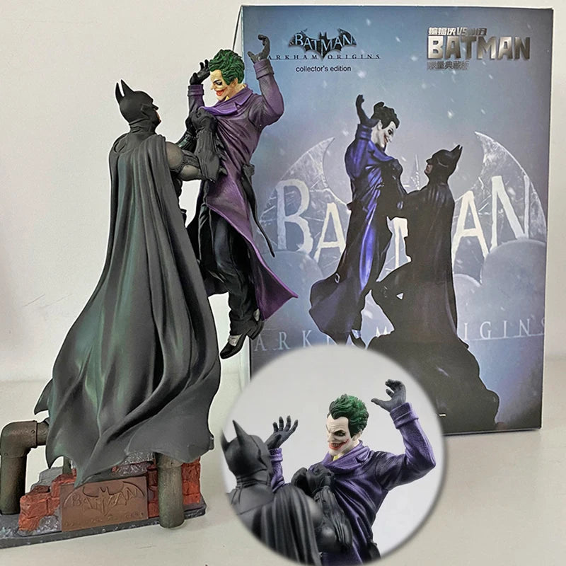 DC Batman VS Joker Action Figure Arkham Comic Anime Bruce Wayne Joker Figure With Base Big Statue Collection Model