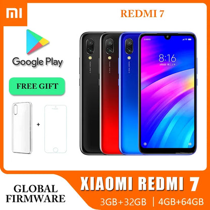 > USED < Xiaomi Redmi 7 Cellphone with Phone Case, Dual SIM Solt Cellphone Android Cell Phone Dual Camera  used phone