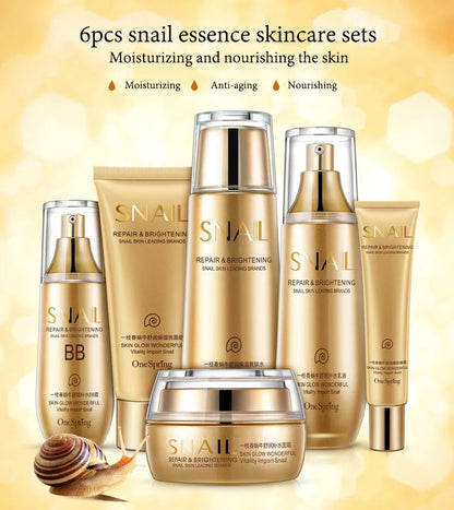 6pcs Snail Collagen Skin Care Sets Moisturizing Facial Set Skincare