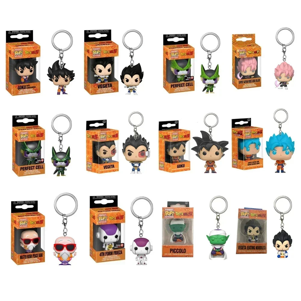 POP Keychain Dragon Ball Z GOKU VEGETA PICCOLO PERFECT CELL GOHAN Vinyl Action Figures Toys