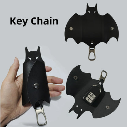 KeyChain Leather Batman Gifts and Women Car Key Fob Case,pop Keys Ring Cover Holder for Stocking Stuffers for Men