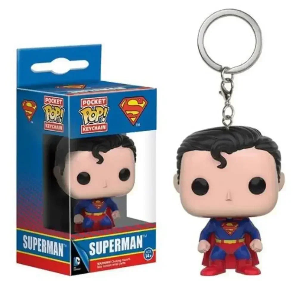 POP Keychain funko DC Wonder Woman Superman the Flash Aquaman Arrow Daredevil Cyborg Batman POP Action Figure Collection Toys