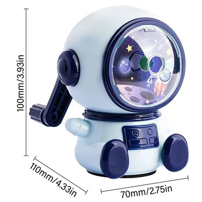 Semi-Automatic Gear Adjustable Astronaut Pencil Sharpener Automatically Enters Lead Cute Cartoon Hand-cranked Mechanical Tool Office