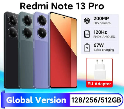 New Global Version Xiaomi Redmi Note 13 Pro 4G Smartphone MTK Helio G99-Ultra 6.67" AMOLED display 67W Turbo Charge with 5000mAh