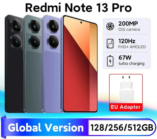 New Global Version Xiaomi Redmi Note 13 Pro 4G Smartphone MTK Helio G99-Ultra 6.67" AMOLED display 67W Turbo Charge with 5000mAh