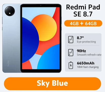 Global Version Xiaomi Redmi Pad SE 8.7 LCD MediaTek Helio G85 octa-core CPU 6650mAh Battery 18W fast charging 8MP Camera 90Hz