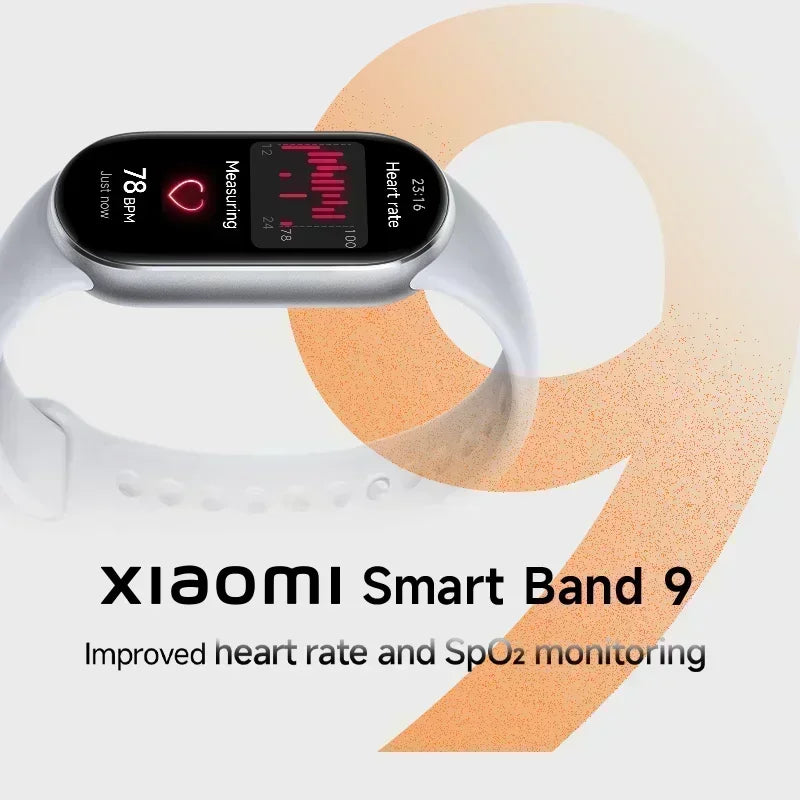 Global Version Xiaomi Smart Band 9 1.62" AMOLED Display 21-day Battery Life 150+ Sports Modes Sleep Monitoring