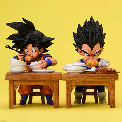 Dragon Ball Z Vegeta Figure Son Goku eating 8cm Pvc Action Figures Collection Model Toys