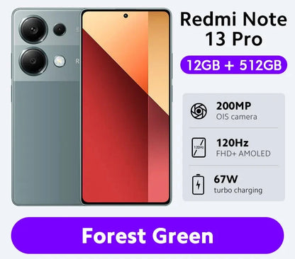 New Global Version Xiaomi Redmi Note 13 Pro 4G Smartphone MTK Helio G99-Ultra 6.67" AMOLED display 67W Turbo Charge with 5000mAh