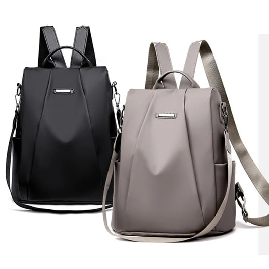 New Women's Multifunction Backpack Casual Nylon Solid Color School Bag  For Girls Fashion Detachable Strap Travel Shoulder Bag Waterproof