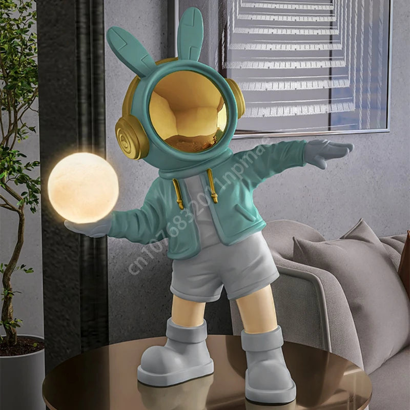 METAMOON 36 Cm Astronaut Living Room Bedroom Ornaments Night Light Resin Statue Decoration Adjustable Light Astronaut Sculpture