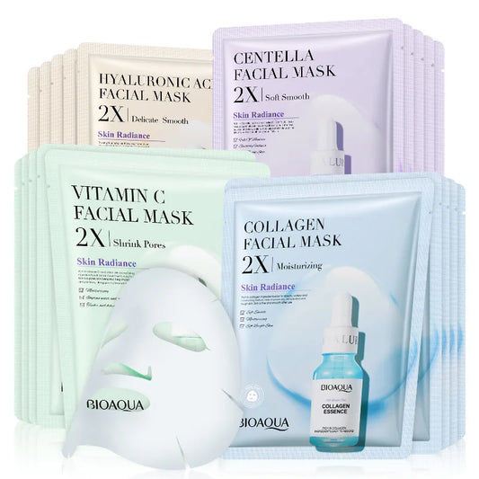 Centella Collagen Face Masks (20pcs) Refreshing Sheet Masks Hyaluronic Acid