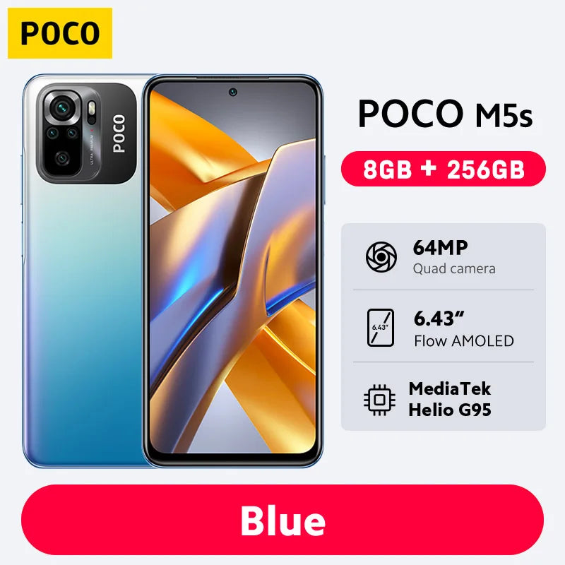 POCO M5s Global Version NFC MTK G95 64MP Quad camera 6.43" AMOLED Dotdisplay 5000mAh 33W