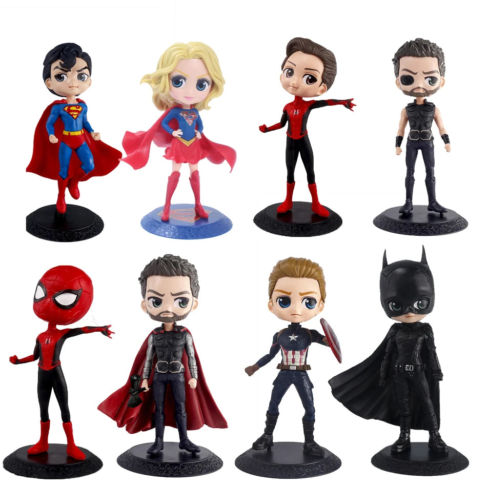 Marvel / DC Big Heads  8-17.5cm Figure Superman Supergirl Batman Spider Man Model Ornaments