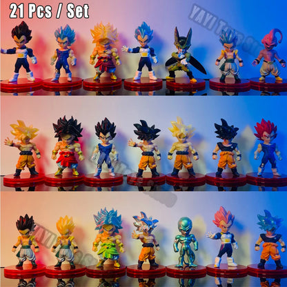 Dragon Ball Z Super Saiyan Son Goku Anime Figure Son Gohan Vegeta Broly Piccolo Majin Buu Set Action Figurine Model Gifts Toy