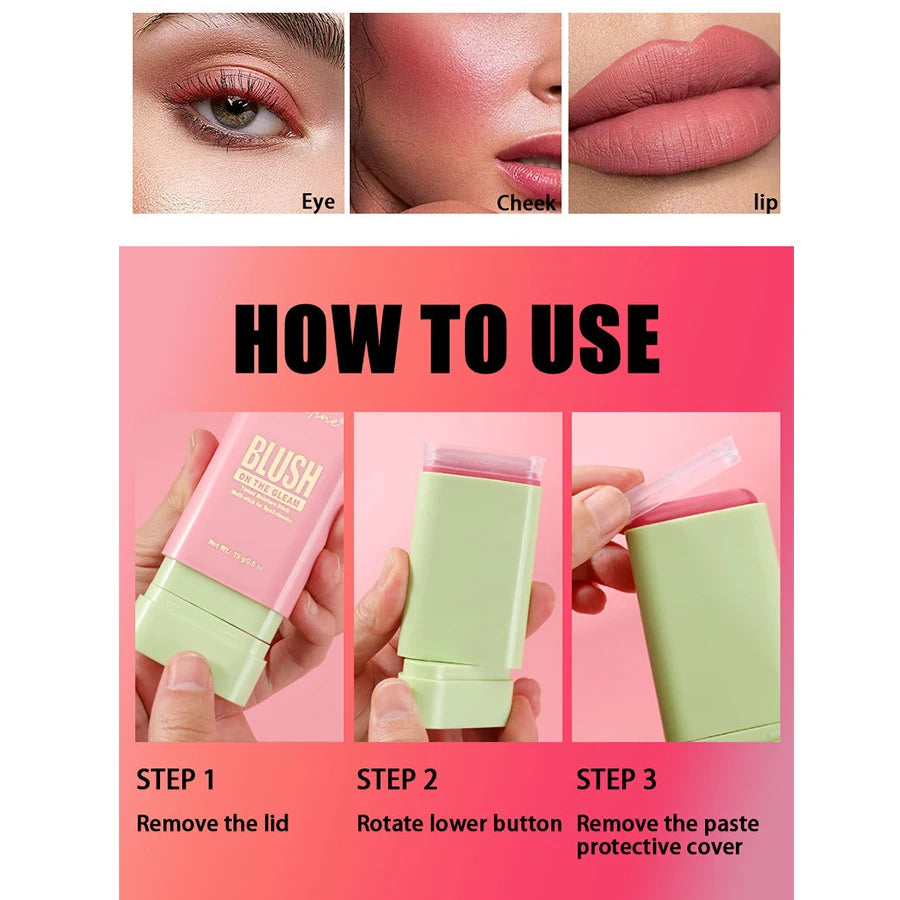 3PCS/SET Multi Functional Blush Stick Waterproof Long Lasting Easy Color Delicate Moisture