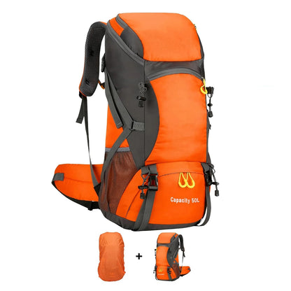 Hiking Backpack Waterproof 50L Lightweight Travel Backpack with Rain Cover for Camping Trekking Hiking Walking Outdoor Sports