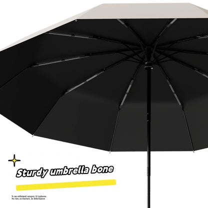 1 Touch open and Close System! Extra Large Reinforced Wind-resistant Rain-resistant Dual-purpose UV-resistant Fully Automatic Ring-buckle Umbrella