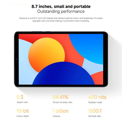 Global Version Xiaomi Redmi Pad SE 8.7 LCD MediaTek Helio G85 octa-core CPU 6650mAh Battery 18W fast charging 8MP Camera 90Hz