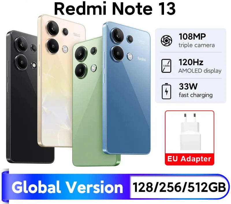 [Global Version] Xiaomi Redmi Note 13 Smartphone 128GB / 256GB 6.67" AMOLED display 108MP Camera Snapdragon 685 5000mAh