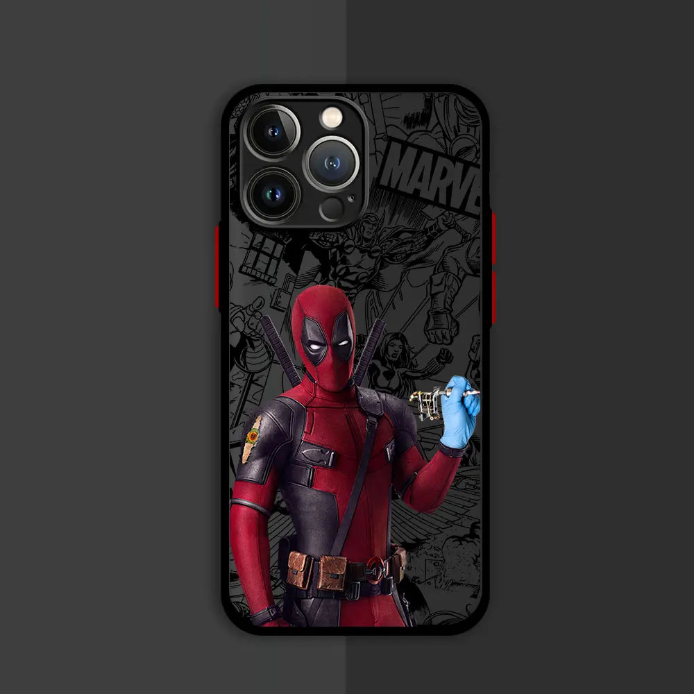 Marvel Deadpool Hard PC Luxury Matte Cover Case for iPhone XR X 14 Plus XS Max 8 Plus 13 Mini 15 Pro Max 12 11 Pro 7 12 Pro