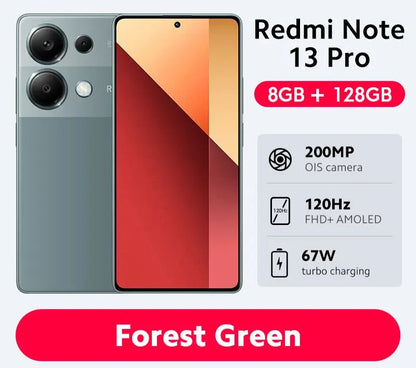 New Global Version Xiaomi Redmi Note 13 Pro 4G Smartphone MTK Helio G99-Ultra 6.67" AMOLED display 67W Turbo Charge with 5000mAh