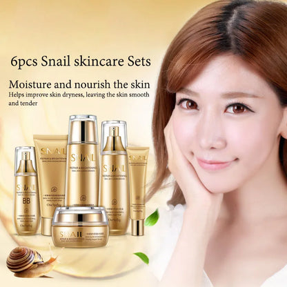 6pcs Snail Collagen Skin Care Sets Moisturizing Facial Set Skincare