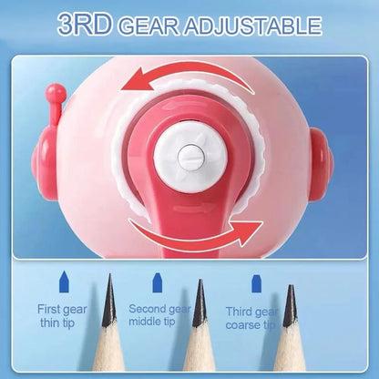 Semi-Automatic Gear Adjustable Astronaut Pencil Sharpener Automatically Enters Lead Cute Cartoon Hand-cranked Mechanical Tool Office