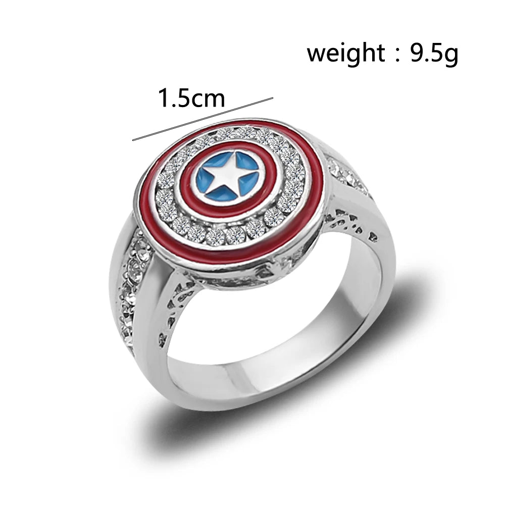 Marvel Captain America Shield / The Avengers Logo Rings Vintage Jewelry Rings