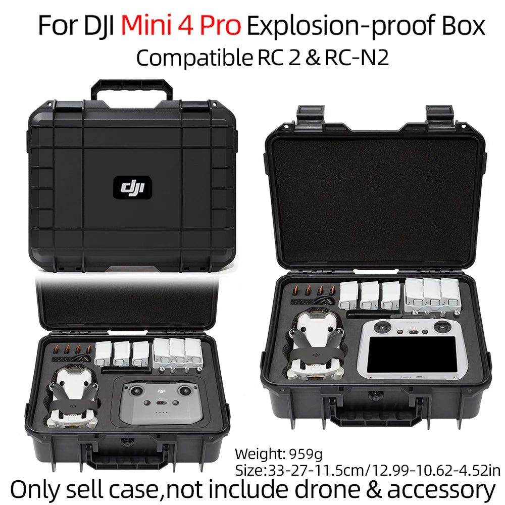 For DJI Mini 4 Pro Case Mini 4 Pro Explosion Proof Case Mini 4 Pro Bag Portable Waterproof Box Hard Shell Large Capacity Case