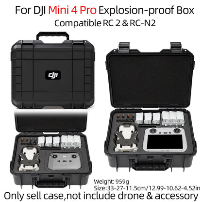 For DJI Mini 4 Pro Case Mini 4 Pro Explosion Proof Case Mini 4 Pro Bag Portable Waterproof Box Hard Shell Large Capacity Case