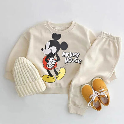 Mickey Sweatshirts Baby Girl/Boy And Toddlers Two Piece Set Disney Long Sleeve Outfits