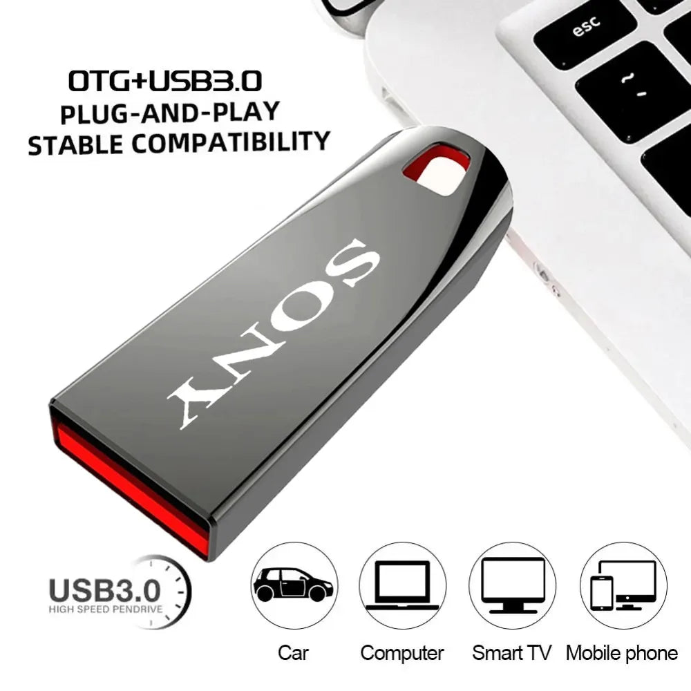 SONY Original 2TB USB 3.0 Flash Drives High Speed Metal Pendrive 1TB 2GB Portable Usb Drive Waterproof Memoria Usb Flash Disk