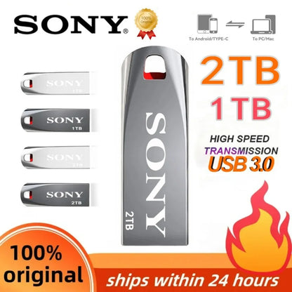 SONY Original 2TB USB 3.0 Flash Drives High Speed Metal Pendrive 1TB 2GB Portable Usb Drive Waterproof Memoria Usb Flash Disk