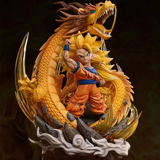 Dragon Ball Z Figure Ssj3 Goku Action Figures Dragon Fist Explosion 14CM PVC GK Statue Collectible Model Toys