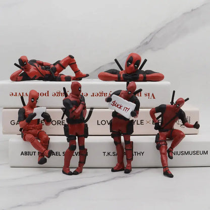 Marvel Desk Decoration Deadpool Car Home Office Marvel 8cm Funny Cute Figure Model Toys BANDAI