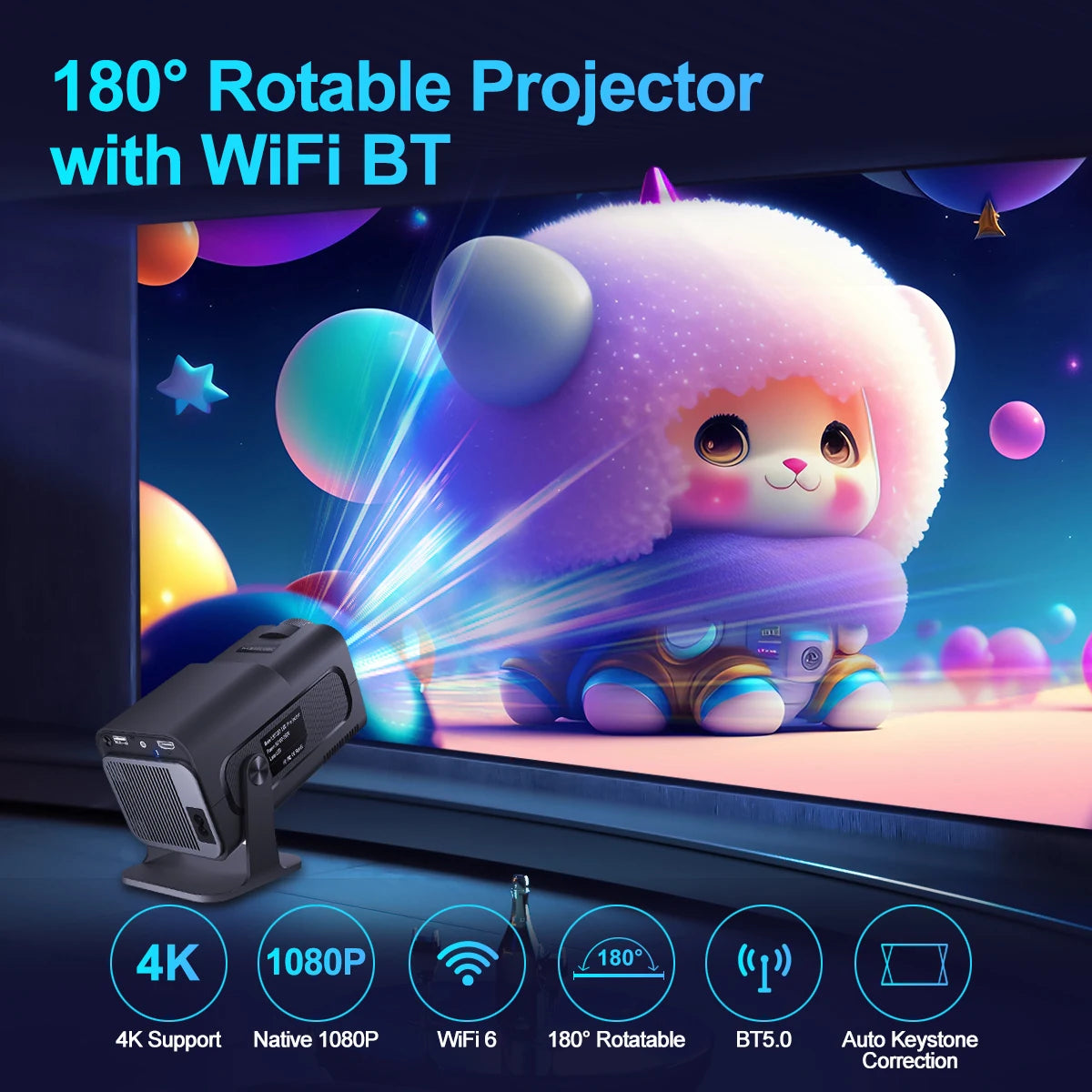 Magcubic 4K Android 11 Projector Native 1080P 390ANSI HY320 Dual Wifi6 BT5.0 1920*1080P Cinema portable Projetor upgrated HY300