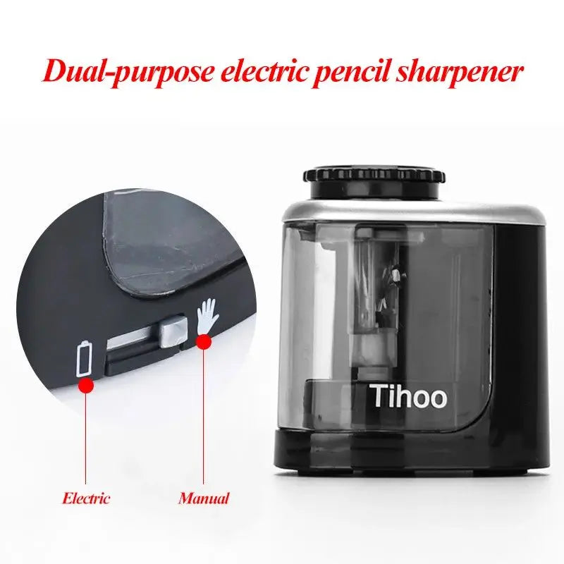 Electric Auto Pencil Sharpener for Students, Helical Steel Blade Sharpener for Artists, Colored Pencils for Kids and Adults