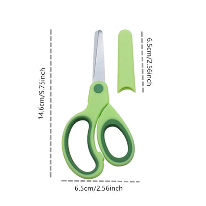 Safty Scissors For Kids Student DIY Paper Children's Left-handed Scissors Scissors With Sleeve Cutting Tool Stationery