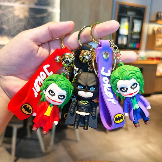 DC Batman Joker Image Doll Keychain Cute Halloween Series Key Ring Pendant Ornaments