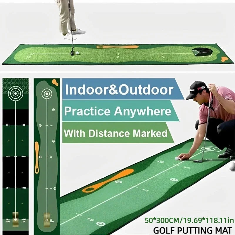 Golf Carpet Putting Mat Indoor Outdoor Training Putting Practice Golf Green Fairway Pad Washable Anti-Slip 50X300cm