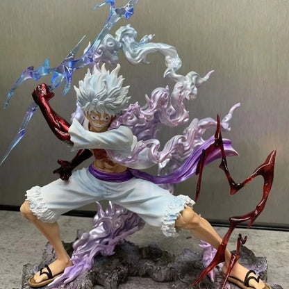 28cm One Piece Figure Sun God Gear 5 Nika Action Figure GK Thunderbolt Model PVC Collectible Toy