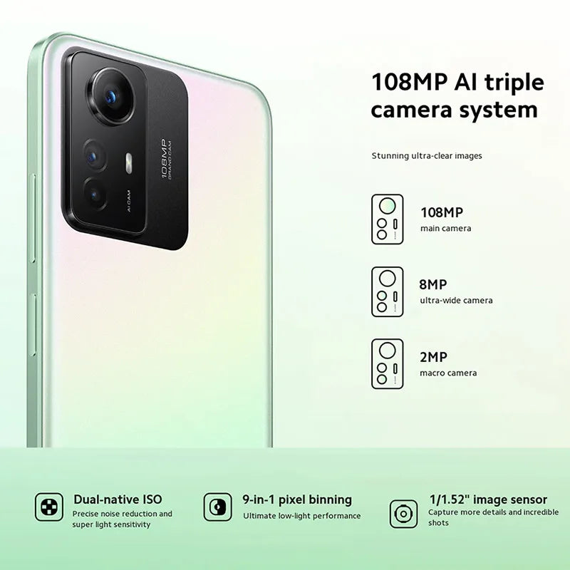 Global Version Xiaomi Redmi Note 12S Smartphone MTK Helio G96 108MP Camera 5000mAh 90Hz 6.43" AMOLED DotDisplay 33W Fast Charge