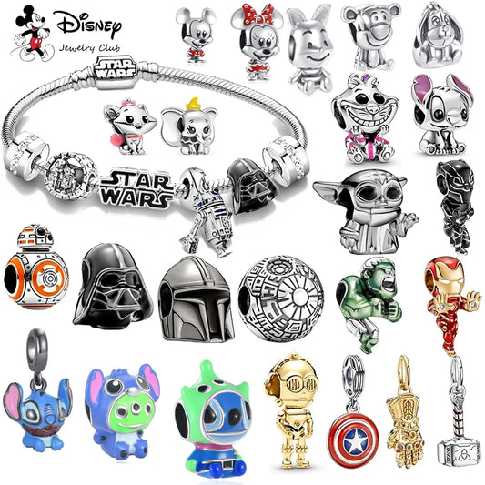 Star Wars Disney Stitch Rescuer Star Charms Wars Beads For Original Pandora 925 sterling silver Bracelet Necklace For Women Jewelry