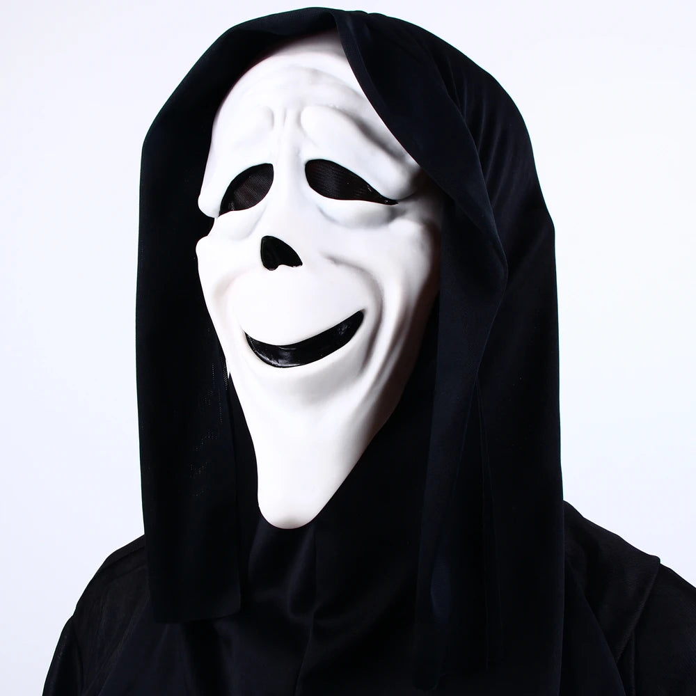 Quality Halloween Movie Scream Horror Face Mask Realistic Creepy Ghost Masks Stick Tongue Out Funny Scary Cosplay Costume  Props