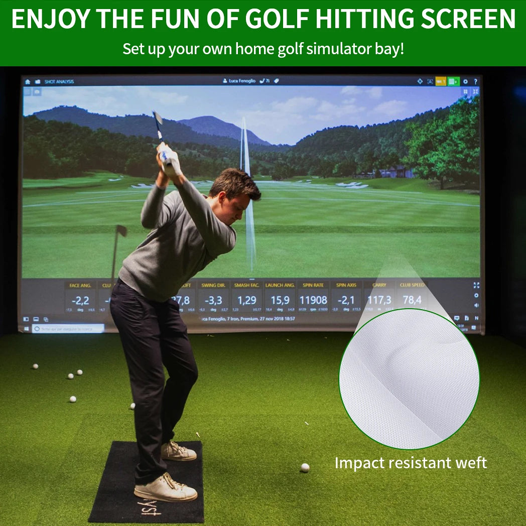 Caiton Golf Ball Simulator Impact Display Projection Screen, Indoor White Cloth Material, Golf Exercise Target