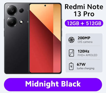 New Global Version Xiaomi Redmi Note 13 Pro 4G Smartphone MTK Helio G99-Ultra 6.67" AMOLED display 67W Turbo Charge with 5000mAh