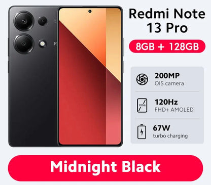 New Global Version Xiaomi Redmi Note 13 Pro 4G Smartphone MTK Helio G99-Ultra 6.67" AMOLED display 67W Turbo Charge with 5000mAh