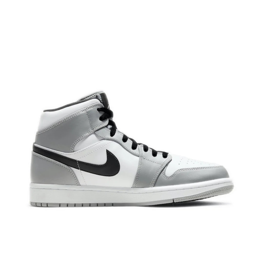 Nike Air Jordan 1 Mid "Light Smoke Grey"For Men's Retro Classic Basketball Sneakers Shoes