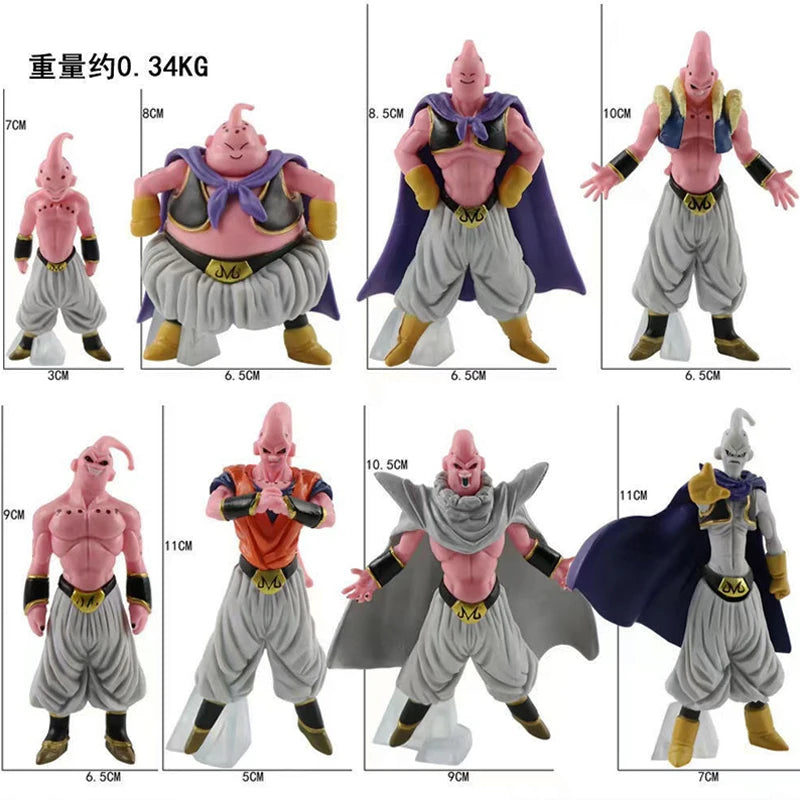 8pcs/Set  Dragon Ball Z Anime Figure Majin Buu  Fat Buu PVC Action Figures Collection Model Toys For Children Adult